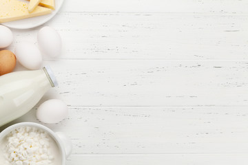 Dairy products, milk, cottage, cheese and eggs