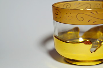 gold cup on a white background