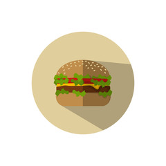 Hamburger flat design vector