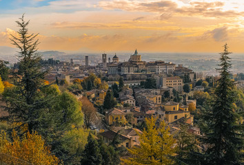 Fototapeta premium panoramic view of bergamo italy