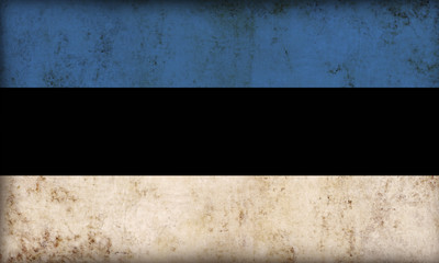 Estonian flag on grunge background