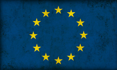 EU flag on grunge background