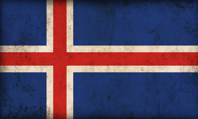 Fototapeta premium Iceland flag on grunge background