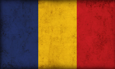 Romanian flag on grunge background