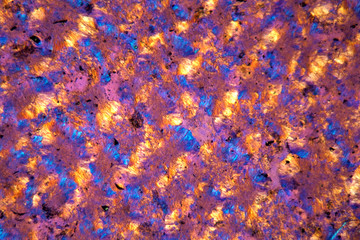 Microscope photo of a petrographic thin section of a Turquoise gem stone