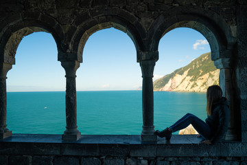 porto venere al tramonto liguria