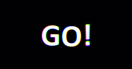 Glitch countdown from 3,2,1, Go. Transparent background. 4K stock video footage. - Powered by Adobe