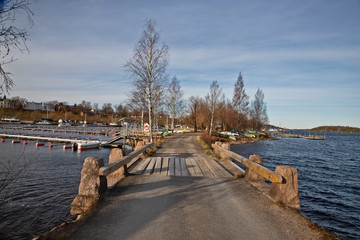 an old brodge in the lake