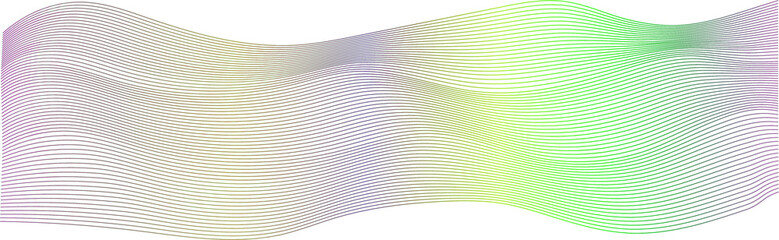 Abstract multi-colored curves in the form of a wave.