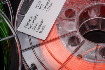 Reels of 3d printing filament