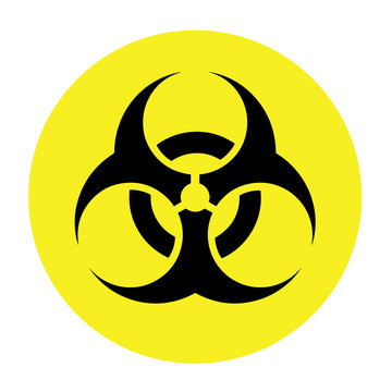 Yellow Danger Coronavirus Biohazard Warning. Biohazard symbol, sign of biological threat alert . Lockdown pandemic stop Coronavirus outbreak covid-19 symptoms warning and quarantine 