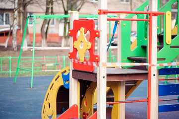 empty closed playground under quarantine