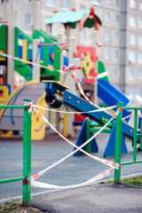 empty closed playground under quarantine