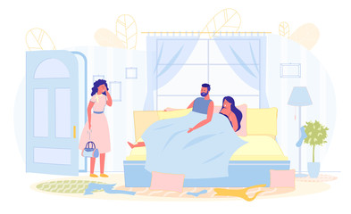 Love Triangle, Wife Catches Husband with Another.