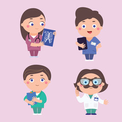 doctors physicians  cartoon characters - 340746426