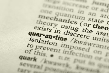 "Quarantine" in dictionary