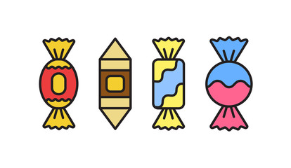 Candy icon. Vector illustration in a flat cartoon style.