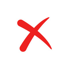 Cross icon flat vector design, cancel symbol.