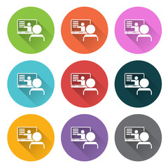 Webinar,  E-learning flat style icon