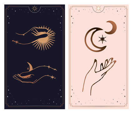  Feminine Hand Logo Collection With Different Symbol Like Space Star Planet, Floral Herb, Moon And Sun, Heart Love, Eye, Fire, Drop