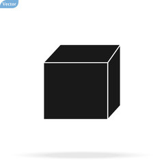 Cube icon isolated on background. Modern flat pictogram, business, marketing, internet concept. Trendy Simple vector symbol for web site design or button to mobile app. Logo illustration.