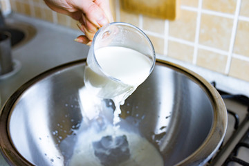 making Easter cakes at home, cooking dough