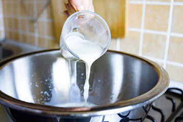 making Easter cakes at home, cooking dough