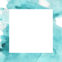 Watercolor hand drawn isolated frame.