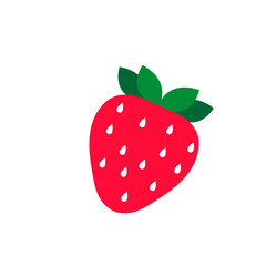 Strawberry colorful logo. Strawberry cartoon style symbol. Isolated on a white background.