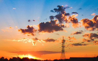 Beautiful Sunset, Amazing Clouds at Sunset