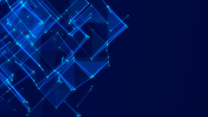Abstract digital connection dots. Technology background. Network connection structure. Plexus effect. 3d rendering