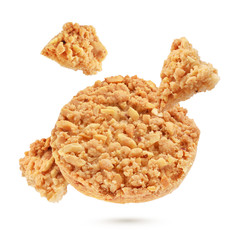 Peanut cookie isolated on white background