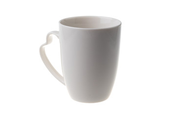 Blank white coffee tea mug, isolated on white background
