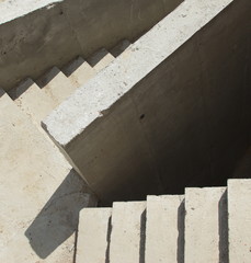 concrete stairs in a construction site