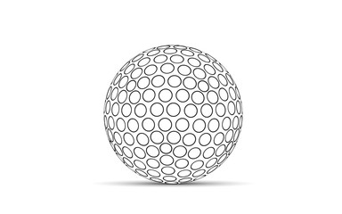 3d illustration of golf ball isolated