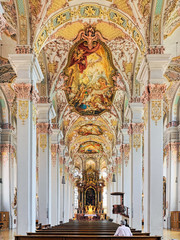 Munich, Germany. Interior of Heilig-Geist-Kirche (Church of the Holy Spirit). The church was built...