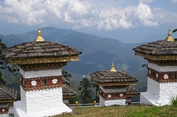 Religious site in the Himalayas in Bhutan
