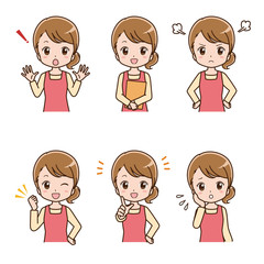 Illustration of female pose set