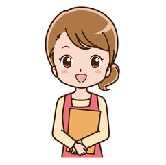 Illustration of a woman with a catalog