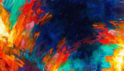 Pretty oil painting on canvas art background. Colorful brushstrokes and watercolor splashes elements. Digital artistic texture for graphic design. Printable beautiful pattern.