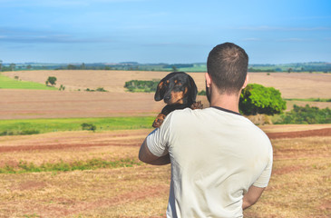 Person Holding Dog, Dog Adoption, Dog With Person, dog and landscape
