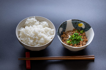 ご飯　納豆