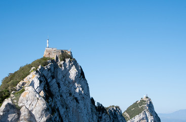 Rock of Gibraltar with views towards the Spanish coastline Gibraltar UK Western Europe