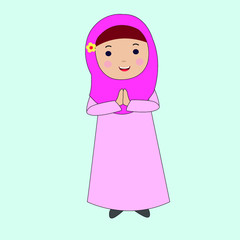 Cute Cartoon moslem Girl