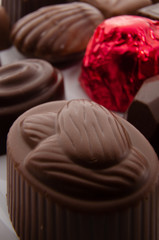delicious and tasty assortment of chocolate bonbons