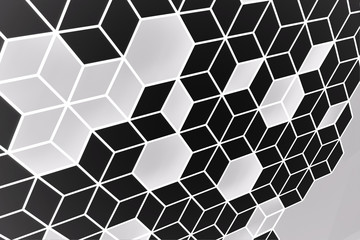 3D honeycomb abstract background. Bees cells texture. Three-dimensional render illustration.