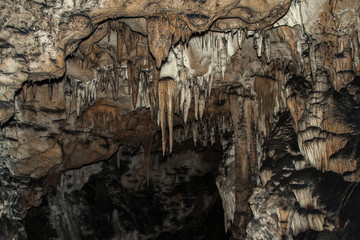 Stalactites in the cave