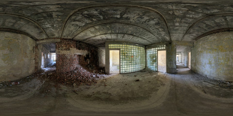 abandoned empty concrete room or unfinished building. full seamless spherical hdri panorama 360 degrees angle view  in equirectangular projection, ready AR VR virtual reality content