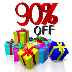 90% off - sale concept - 3D illustration