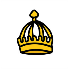Fototapeta premium Doodle style queen Elizabeth crown.